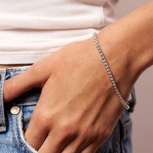 AAA 3mm Round White Moissanite Tennis Bracelet. D-color, VVSI. High-end stones!